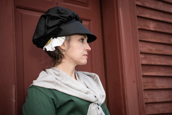 Black Silk Market Bonnet - Samson Historical