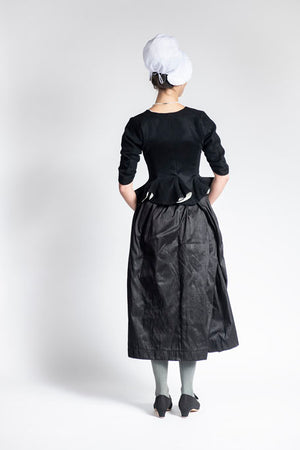 18th Century Women's Jacket from Samson Historical - Black Wool Fanfare