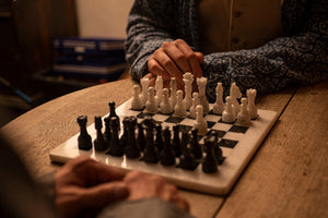 18th Century Black & White Marble Chess Set from Samson Historical