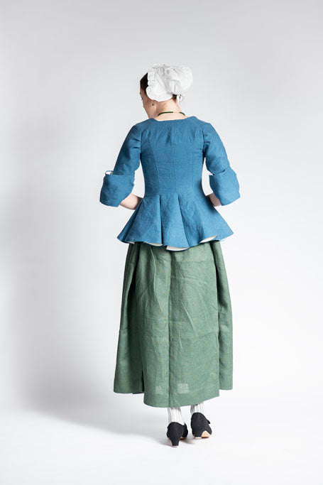 18th Century Women&#39;s Jacket from Samson Historical - Blue Linen Fetching