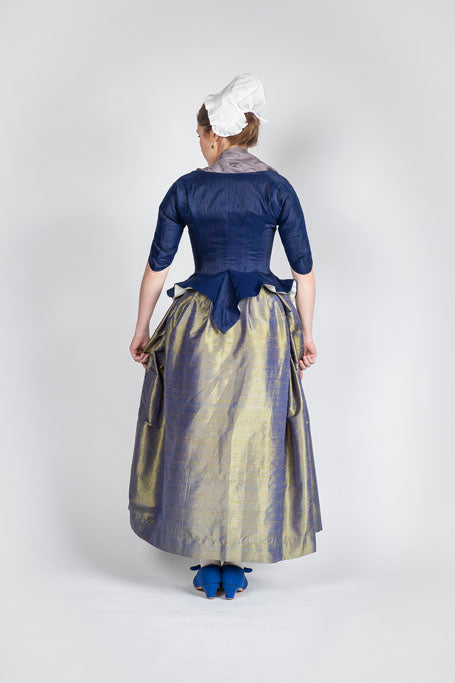 18th Century Women's Jacket from Samson Historical - Blue Silk Perky