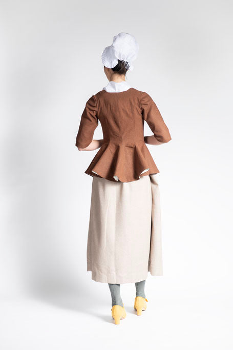 18th Century Women's Jacket from Samson Historical - Brown Linen Provincial
