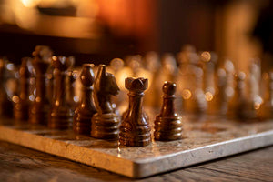 Brown & Tan Marble Chess Set
