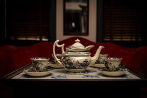 18th Century Reproduction Tea Set - Pond Fishing