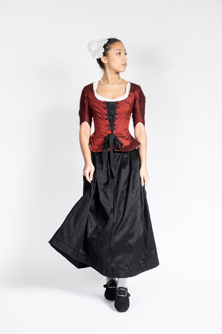 18th Century Women&#39;s Jacket from Samson Historical - Red Silk Perky
