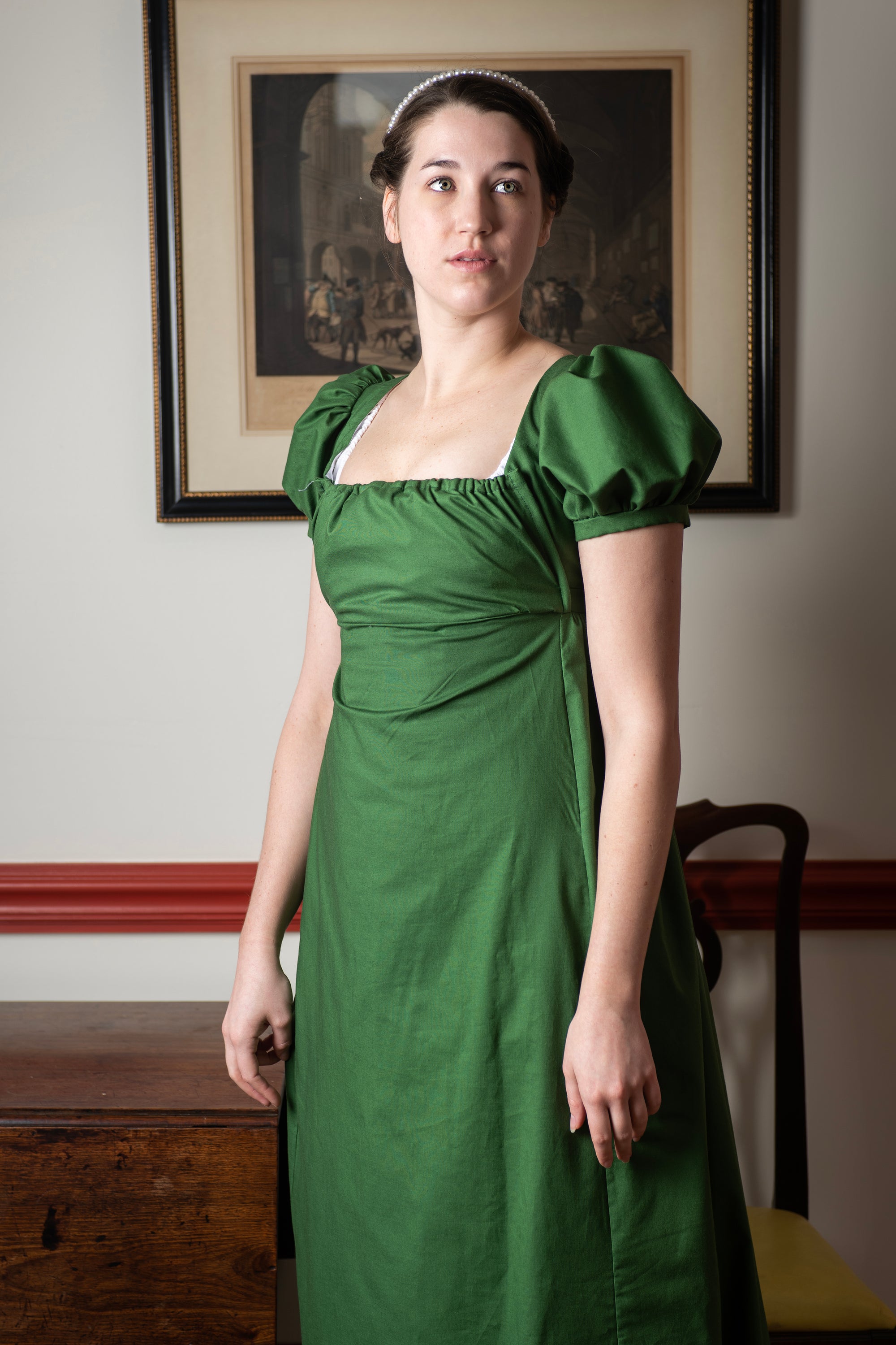 Emerald Green Short Sleeve Regency Gown Samson Historical