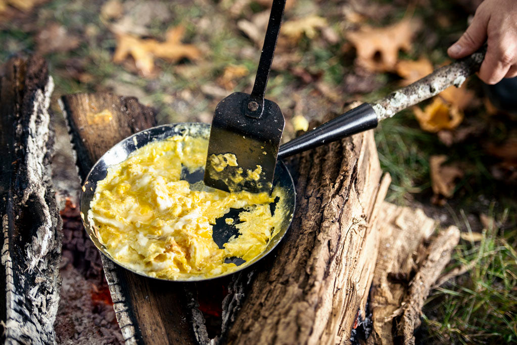 Forged Folding Skillet for 18th Century Cooking and Eating