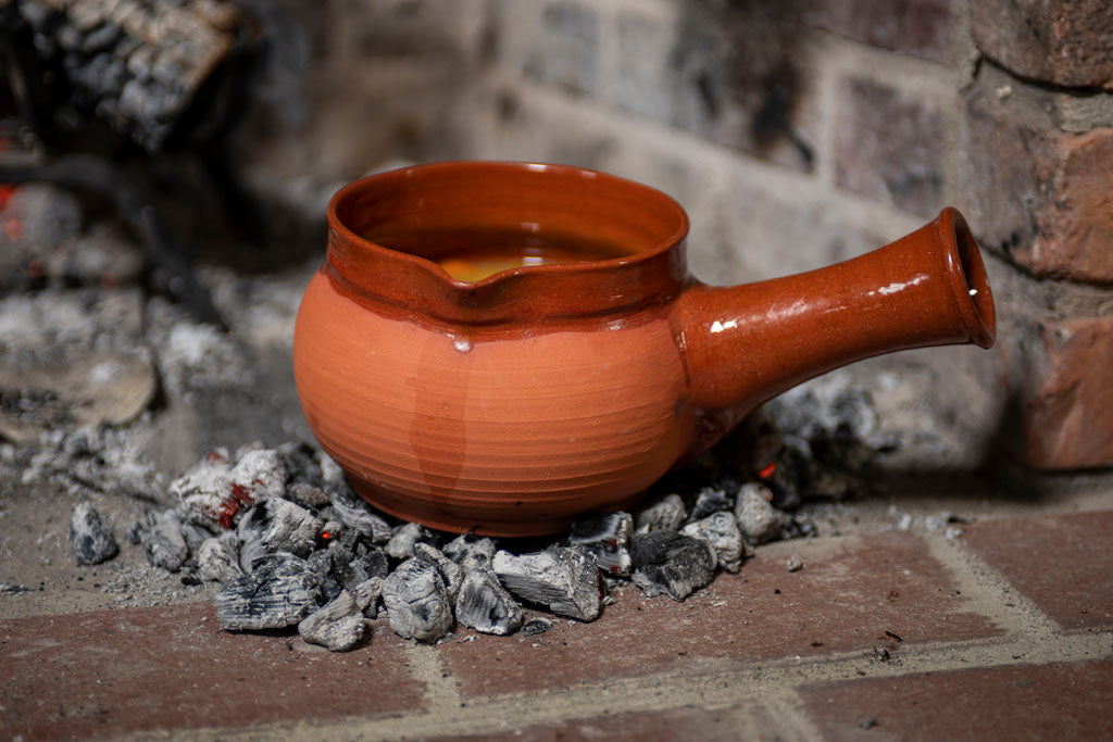 18th Century French Pipkin Reproduction - Handmade Redware Pottery 