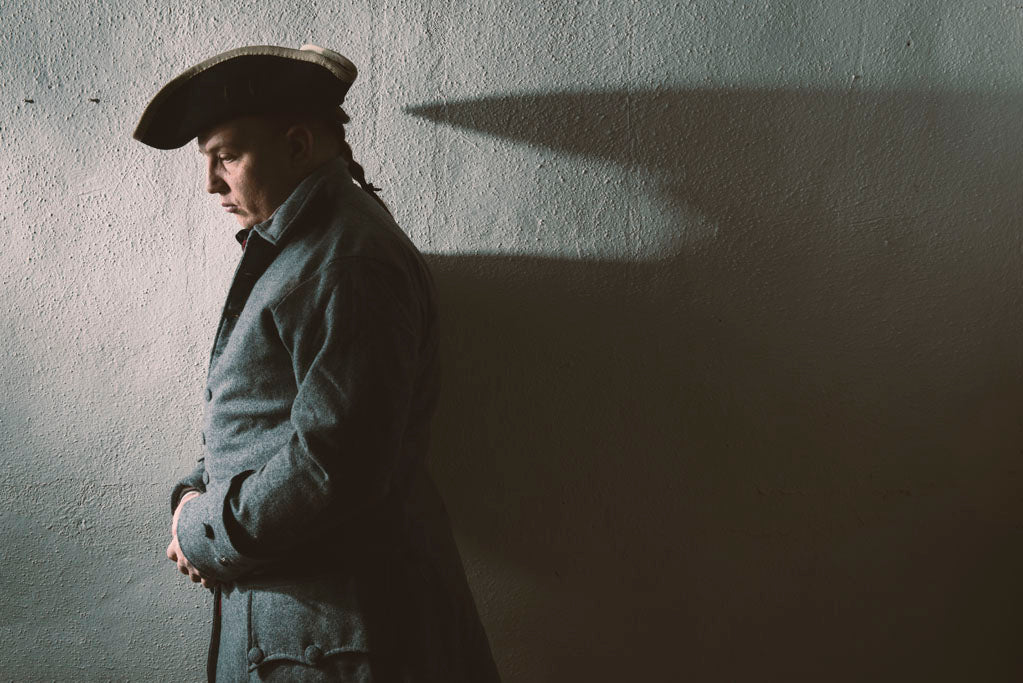 18th Century Frock Coat worn with Colonial American Clothing