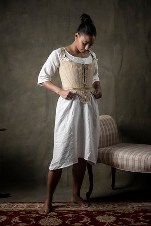 18th Century Stays from Samson Historical - Front Lacing Linen