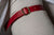 Red leather garter 18th century reproduction