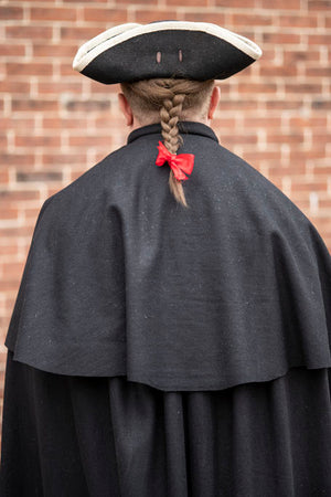 Back view of Historic Gentleman's Wool Cloak