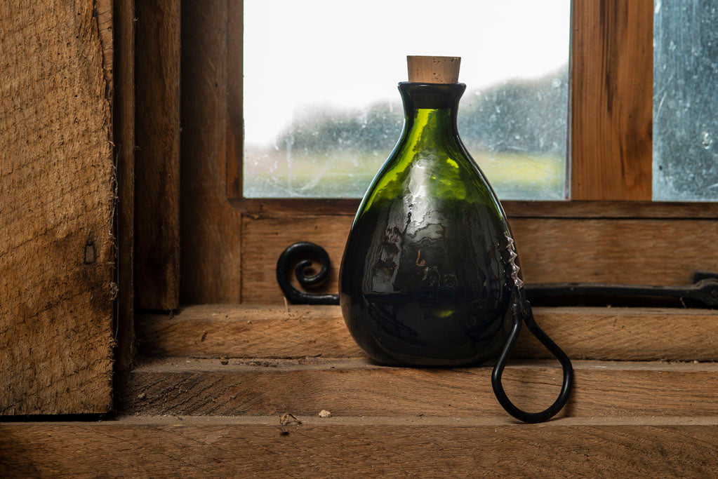 18th Century Green Glass Flask