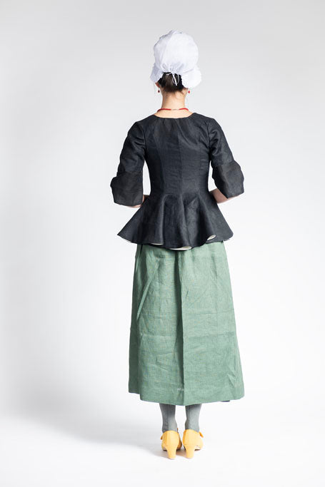 18th Century Women's Jacket from Samson Historical - Black Linen Fetching