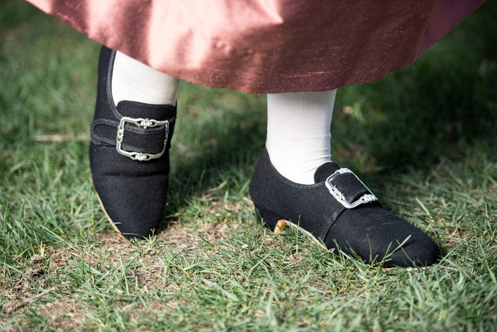 18th Century Wool Shoes - Jenny's Woolen Buckle Shoes 