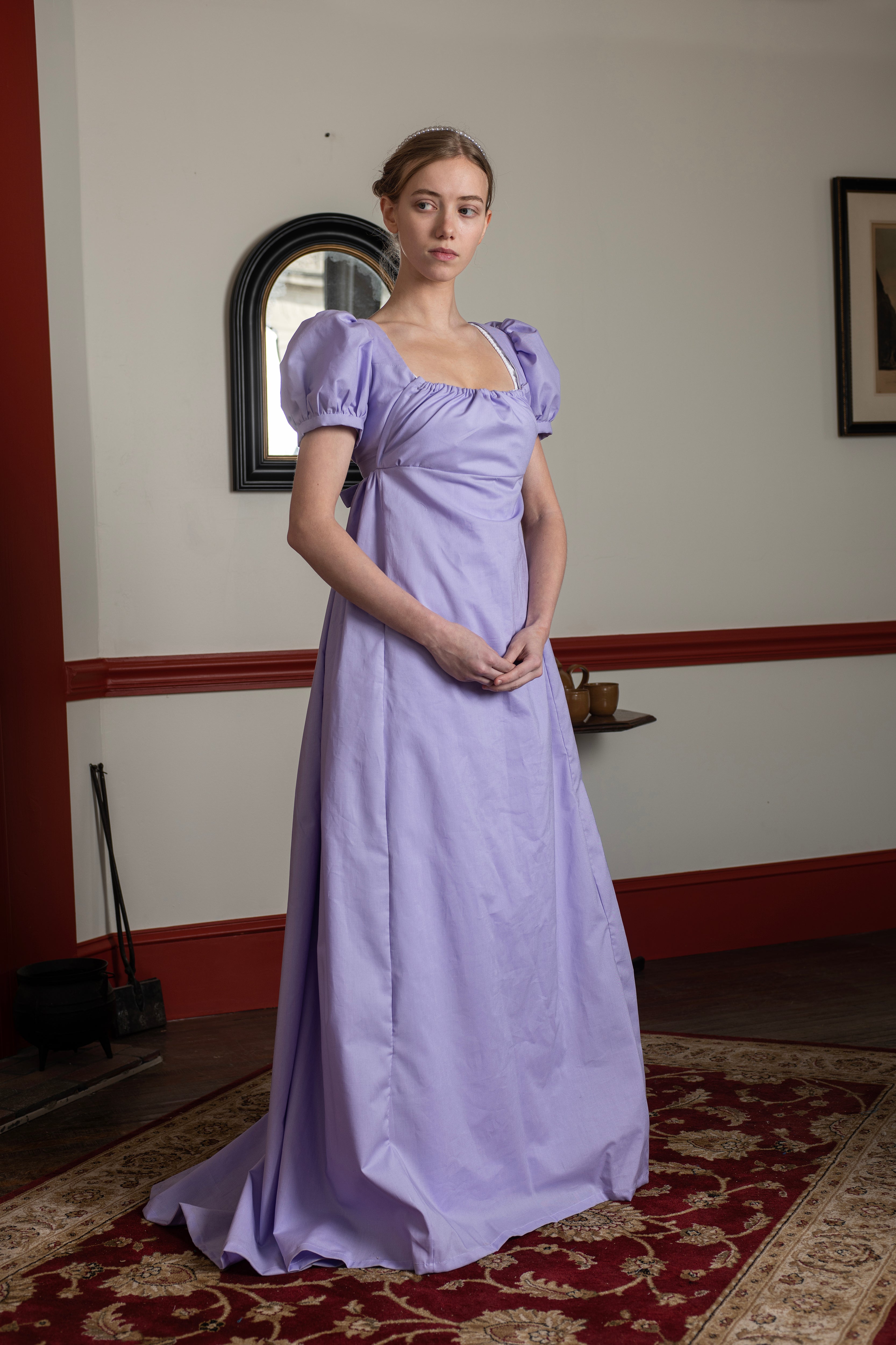 Lavender Short Sleeve | Regency Gown - Samson Historical Lavender Short Sleeve | Regency Gown - Samson Historical