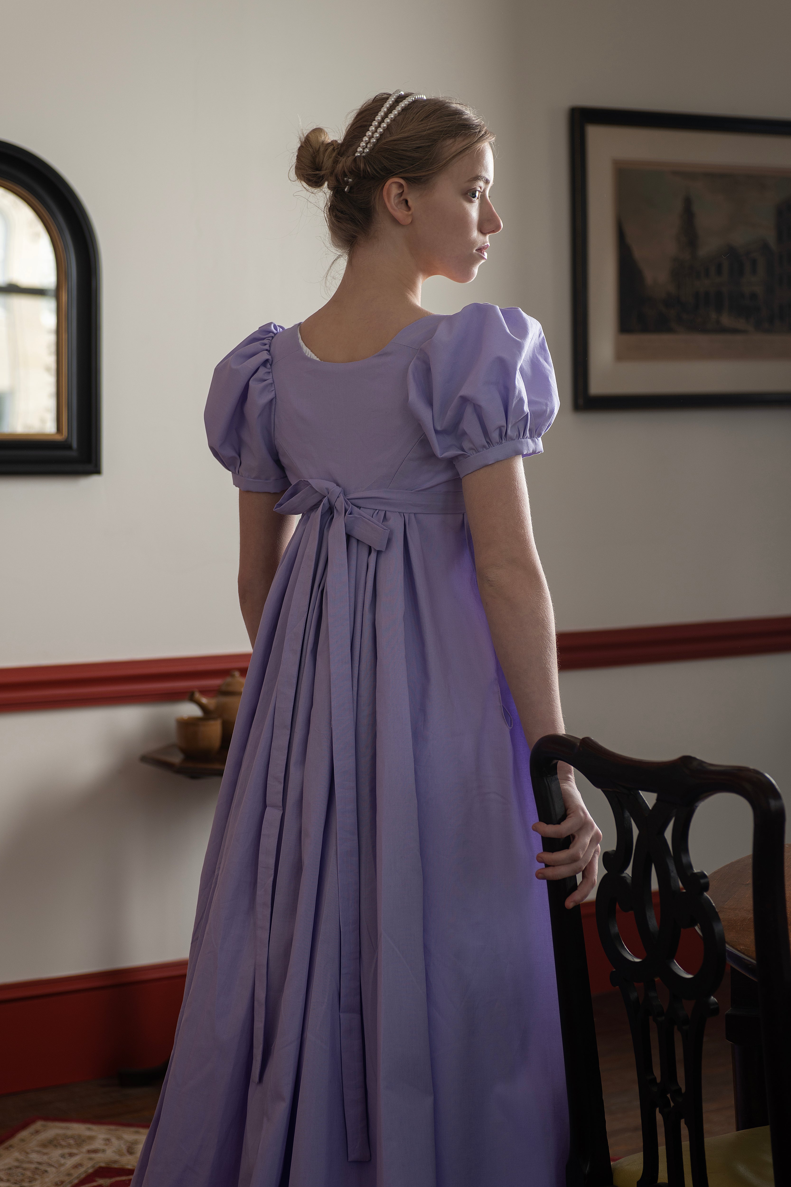 Lavender Short Sleeve | Regency Gown - Samson Historical Lavender Short Sleeve | Regency Gown - Samson Historical