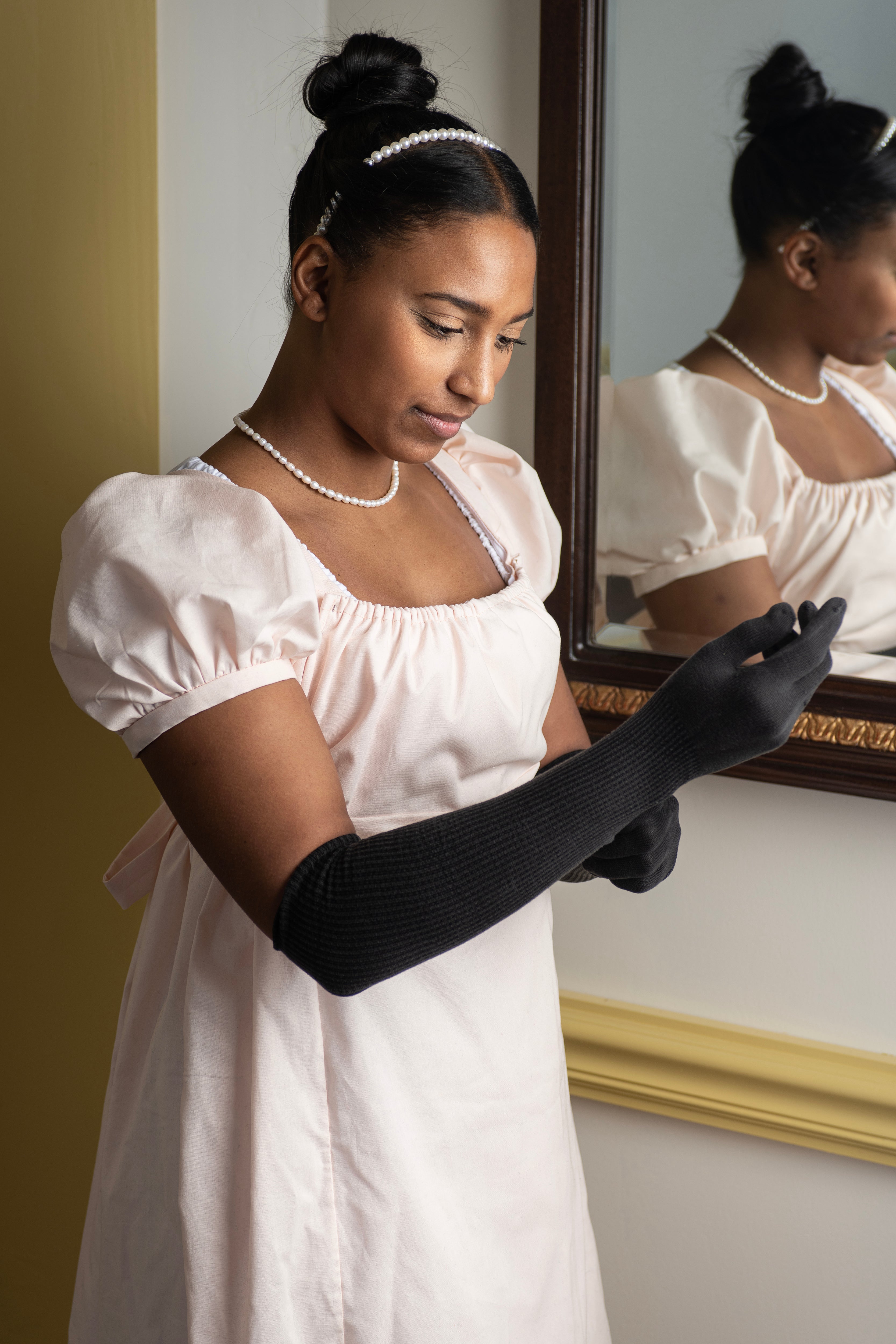 Light Pink Short Sleeve  Regency Gown - Samson Historical