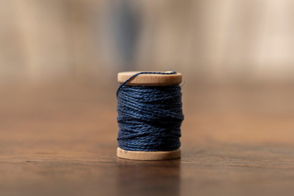 Navy Blue Unwaxed Linen Thread  from Samson Historical