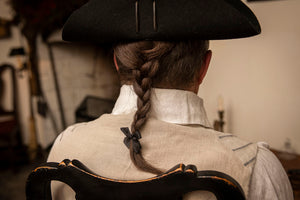 18th Century Queue Hairpiece worn for Revolutionary War Era Reenactments