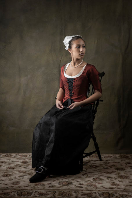 18th Century Women&#39;s Jacket from Samson Historical - Red Silk Perky