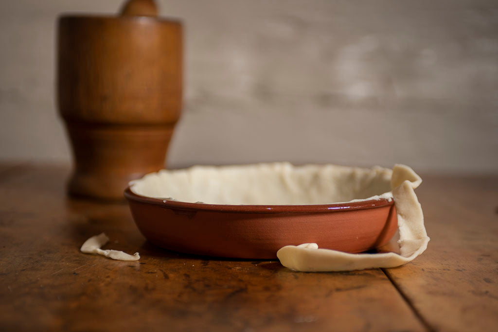 18th Century Handmade Redware Pie Plate from Samson Historical