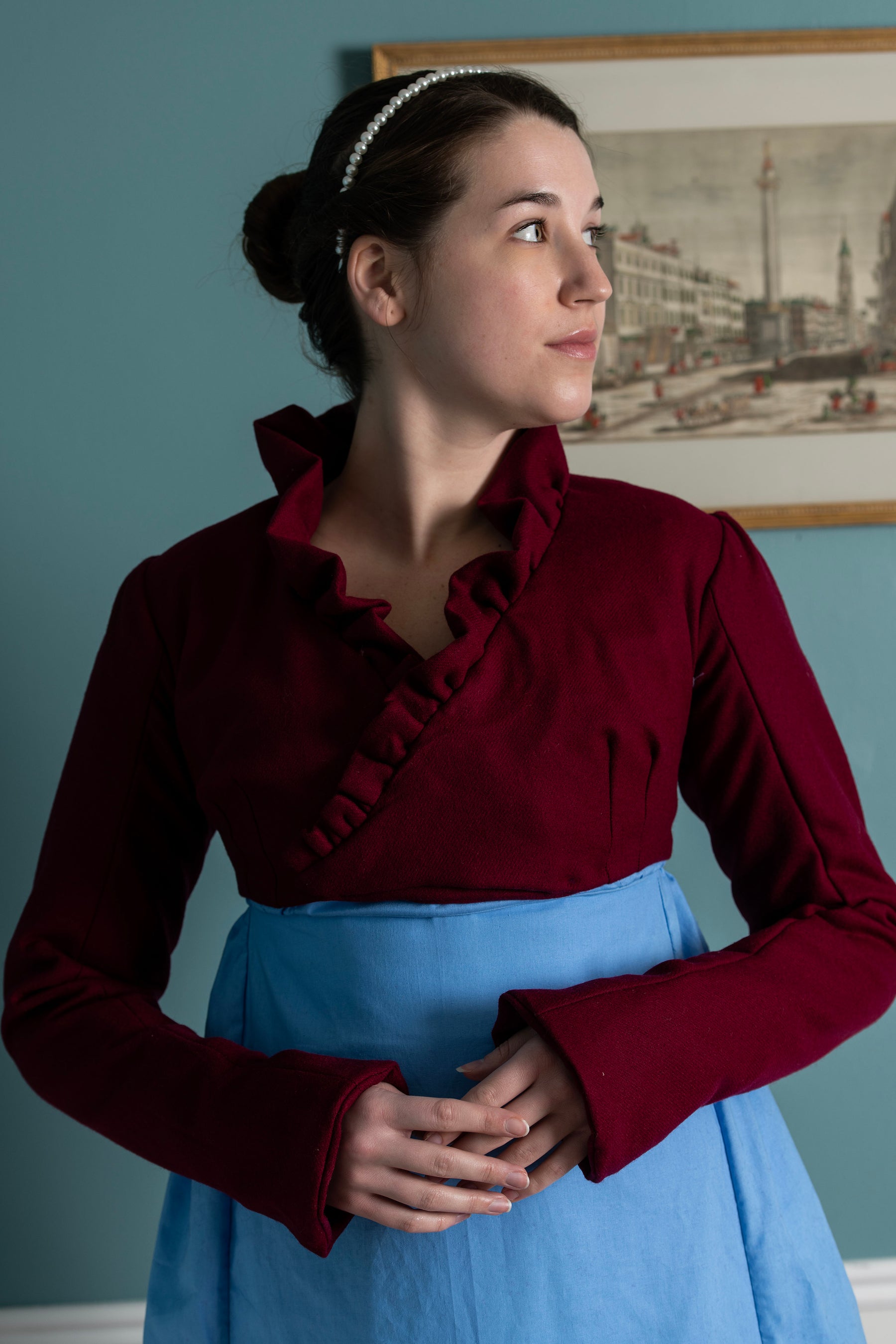 Wool Ruffled Collar Spencer | Regency - Samson Historical