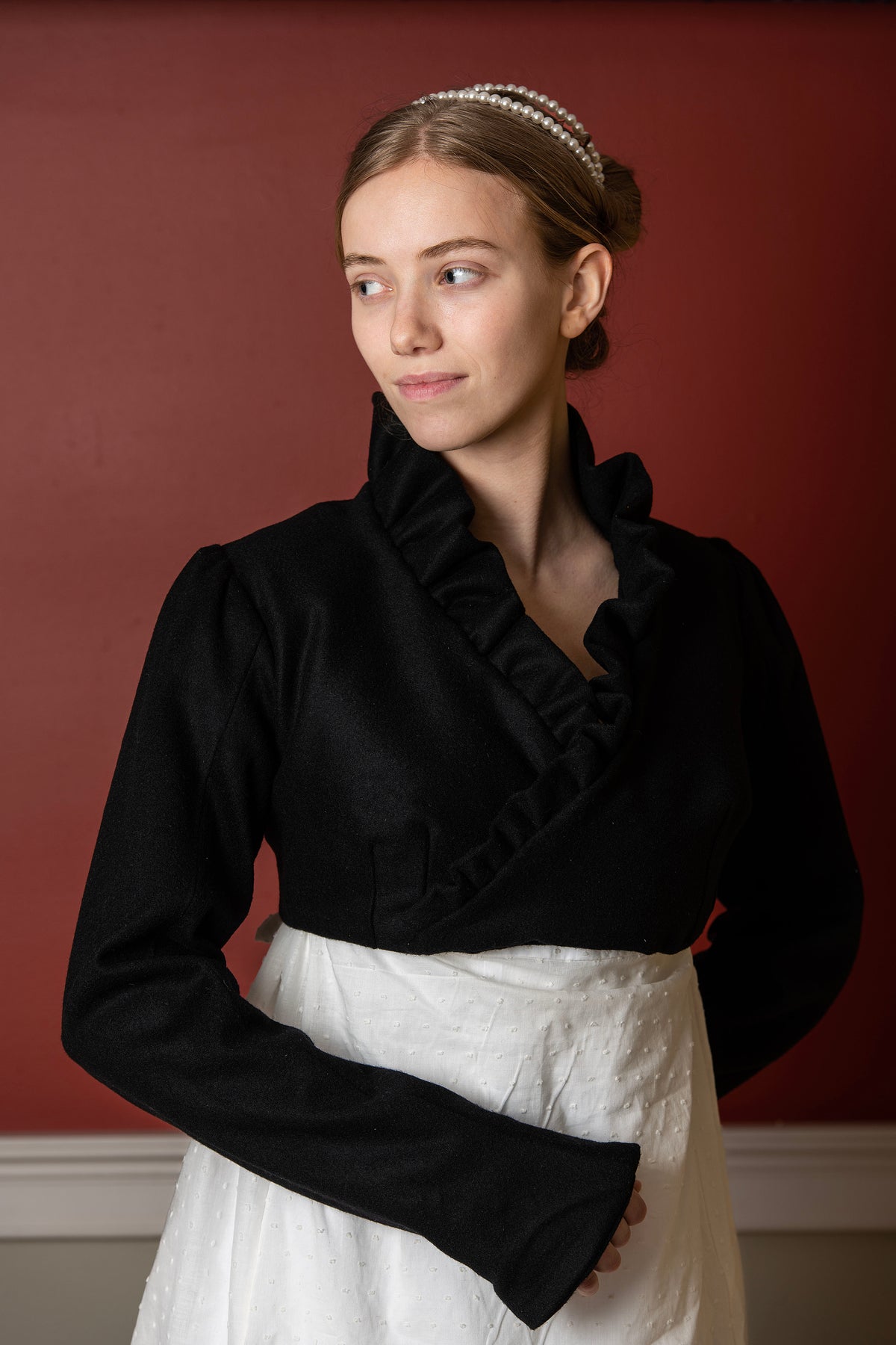 Wool Ruffled Collar Spencer | Regency