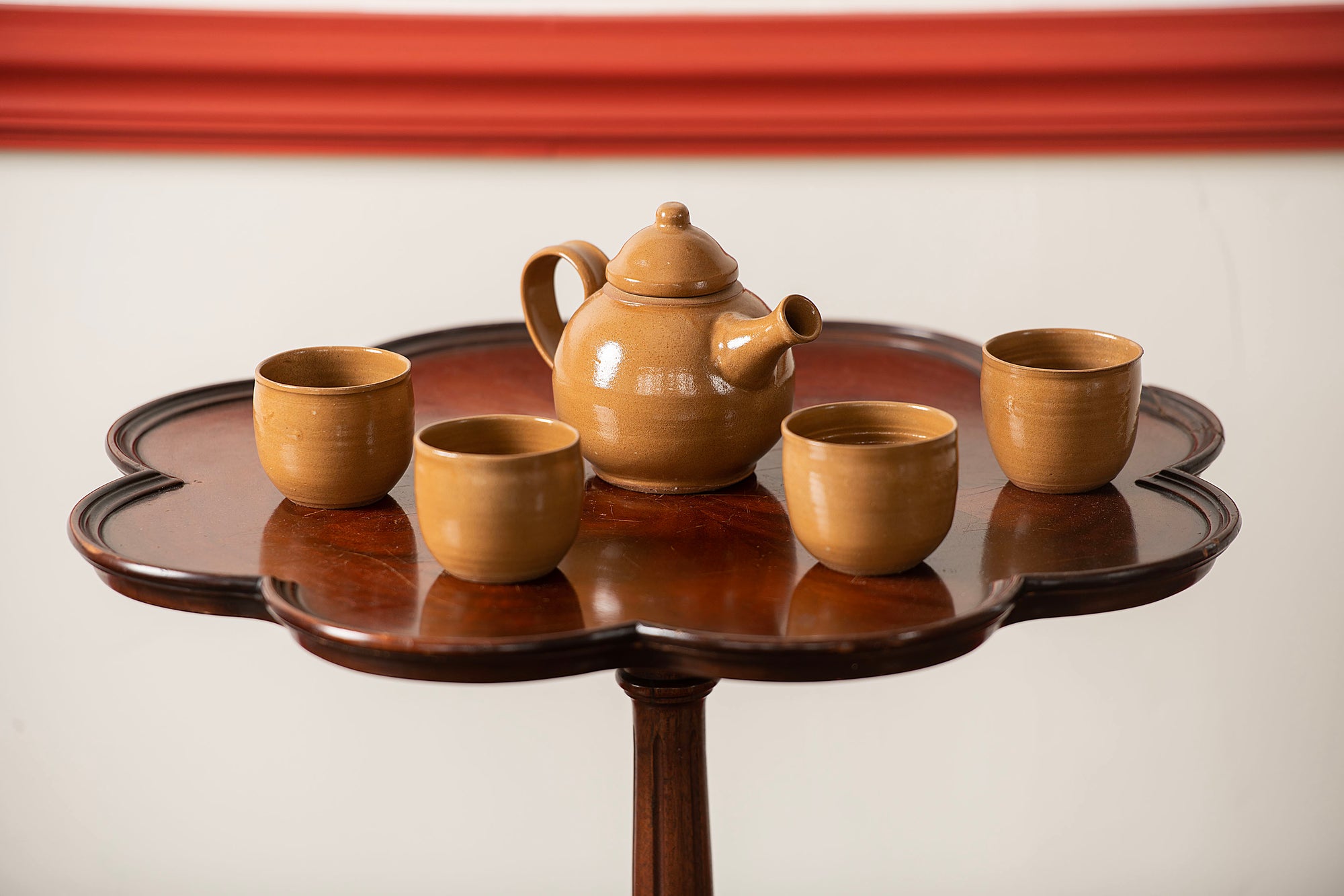 Stoneware Teapot and Cups