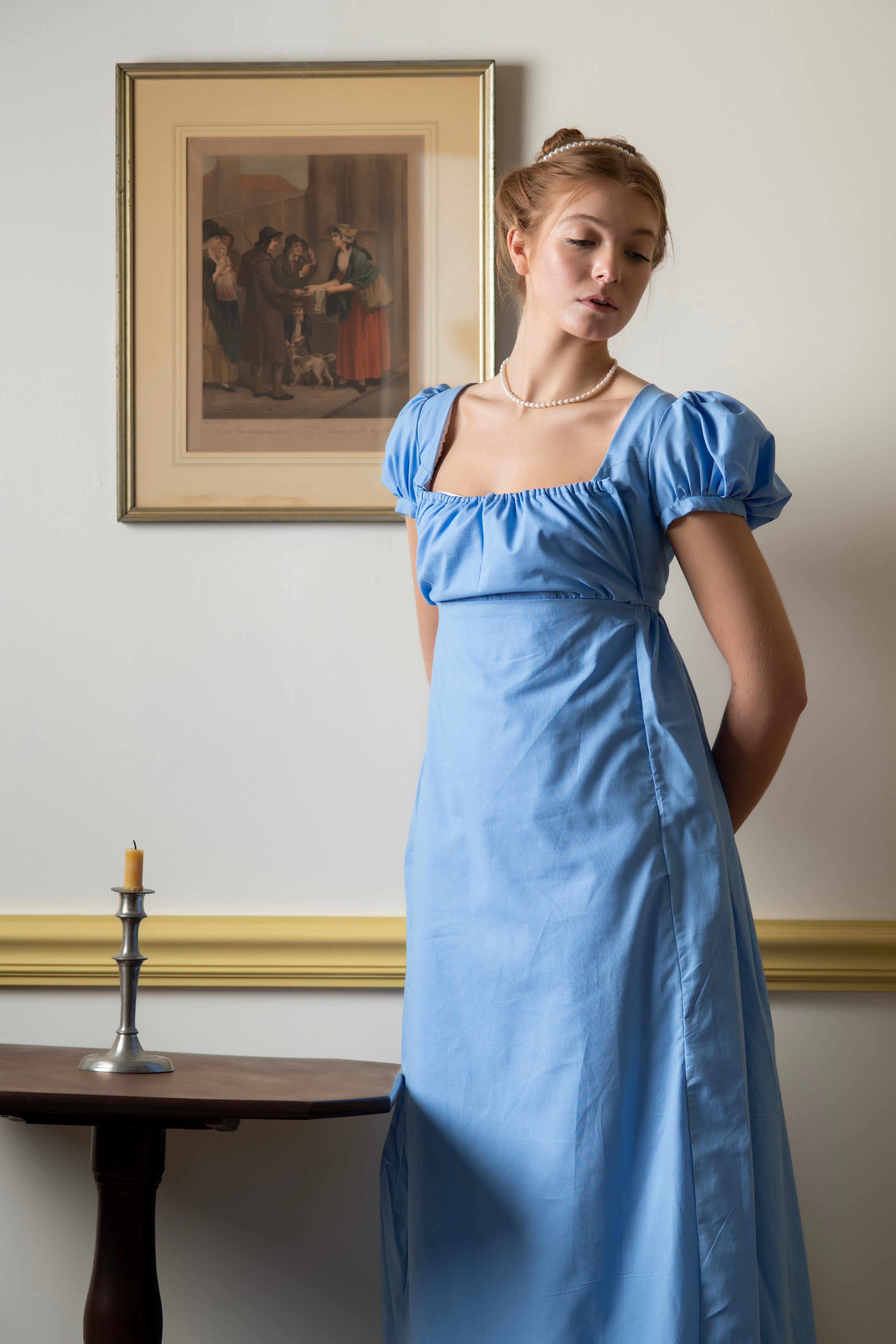Light Blue Short Sleeve | Regency Gown Light Blue Short Sleeve | Regency Gown