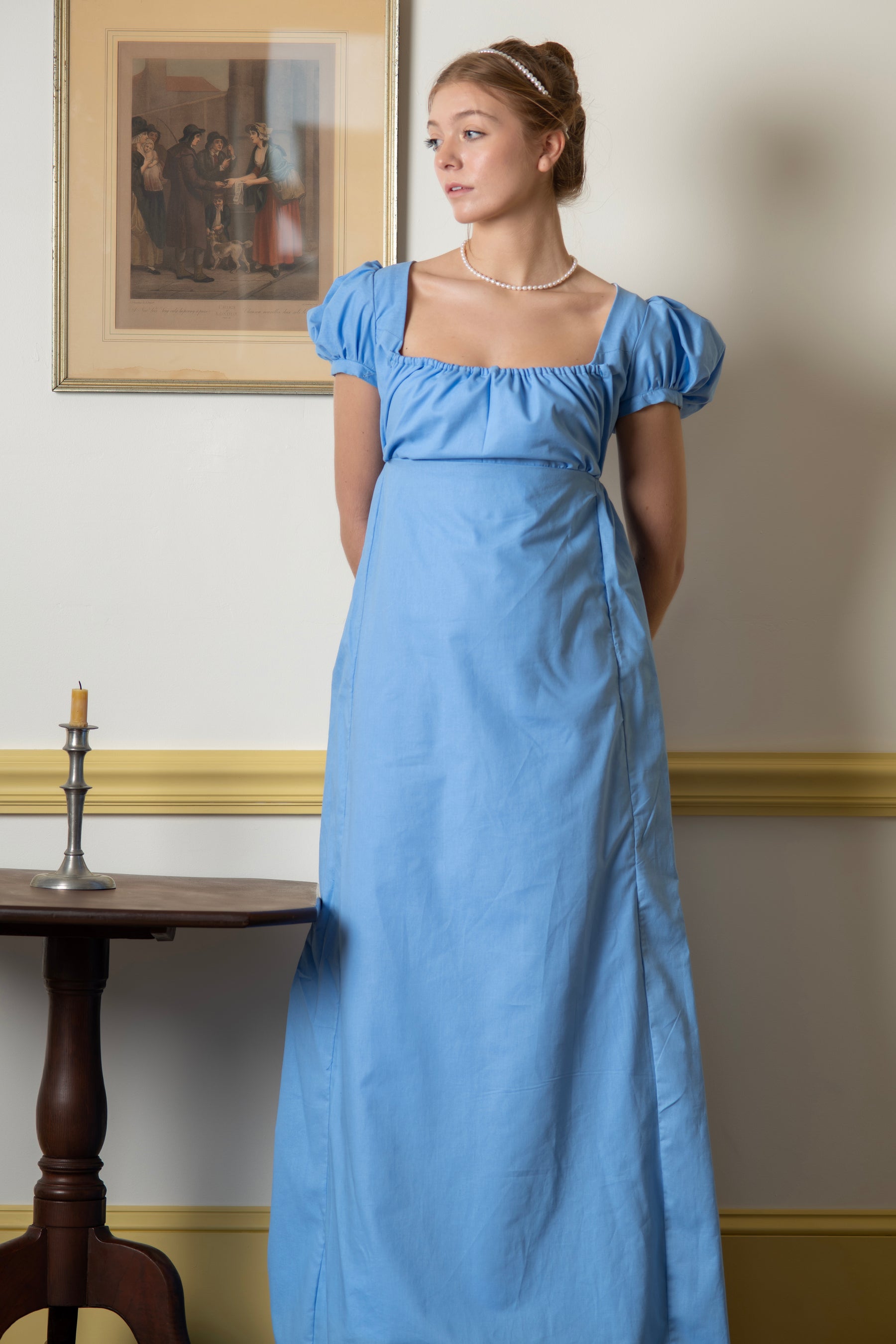 Light Blue Short Sleeve | Regency Gown - Samson Historical