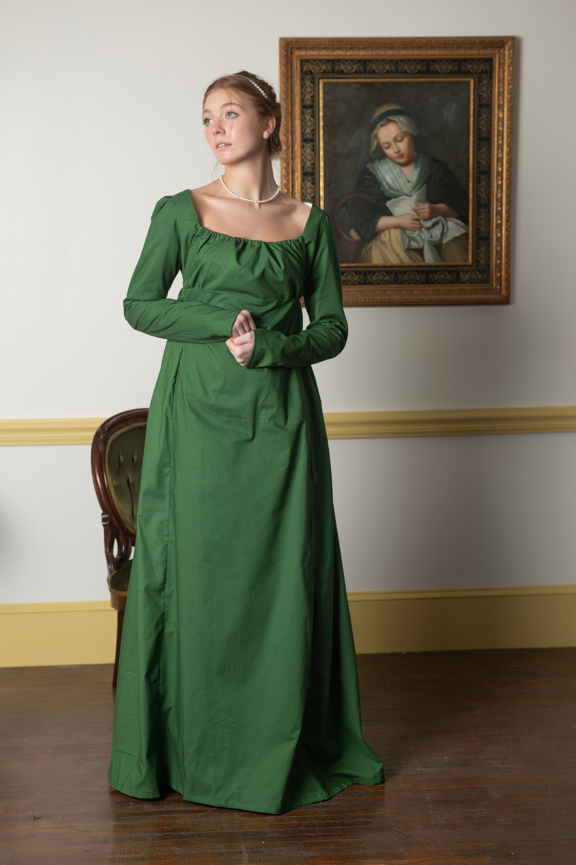Emerald Green Long Sleeve | Regency Gown Emerald Green Long Sleeve | Regency Gown