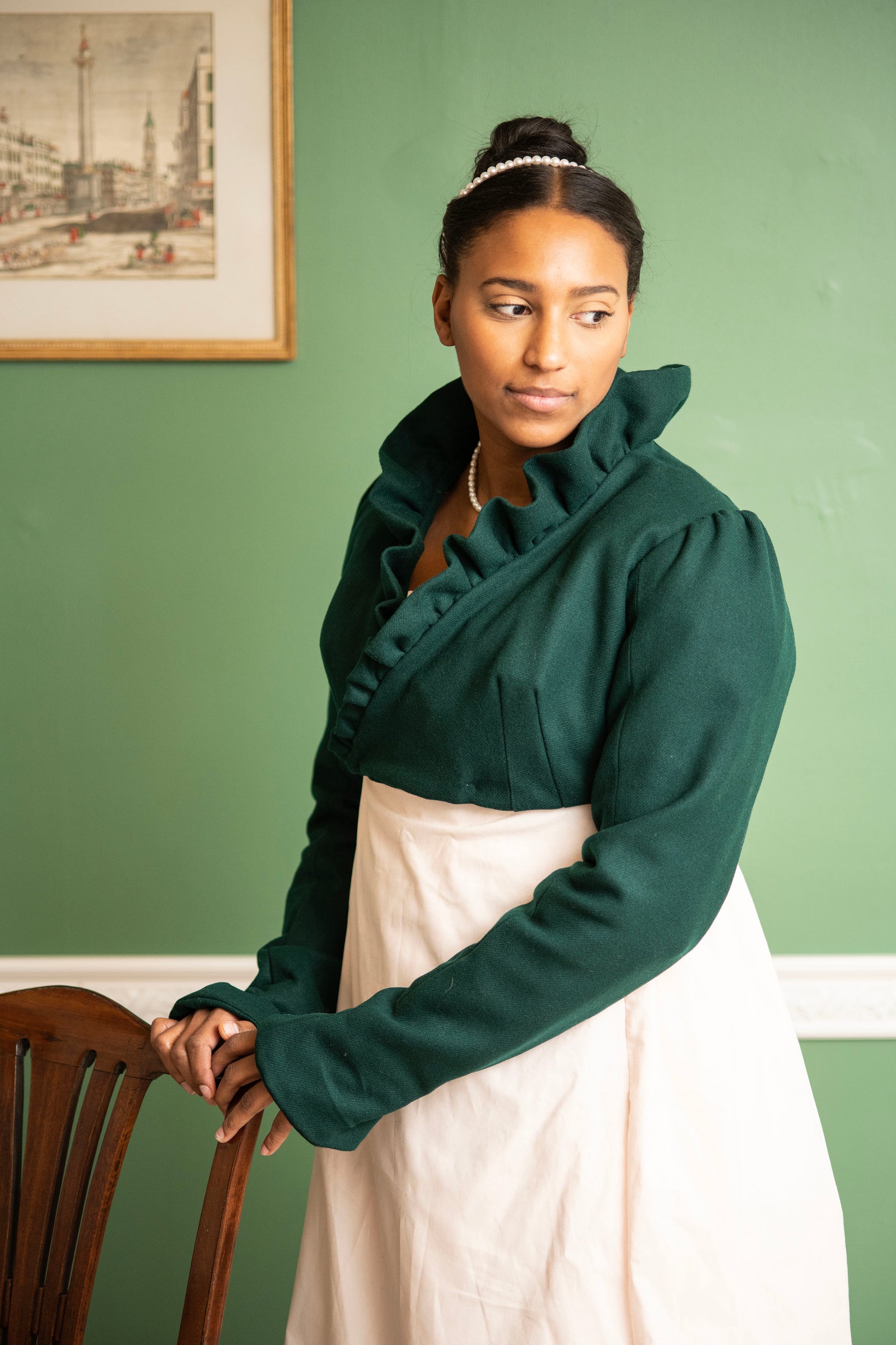 Wool Ruffled Collar Spencer | Regency