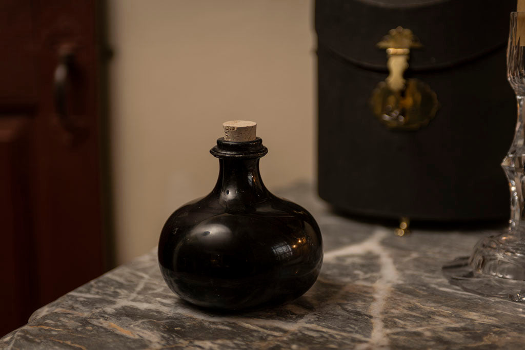 18th Century Green Glass Onion Bottle