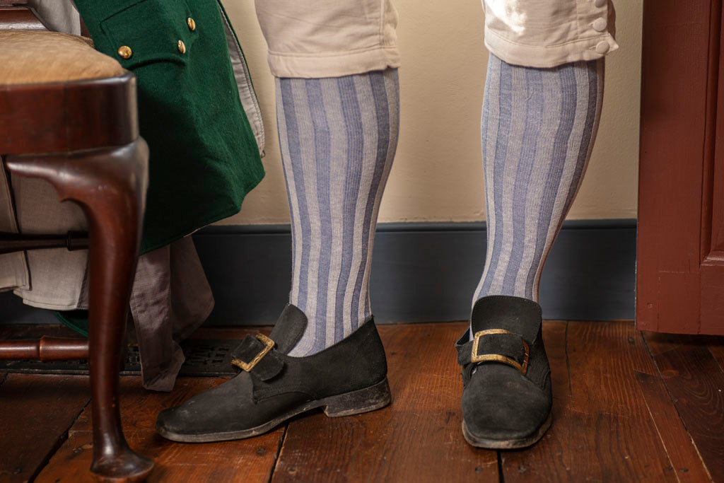 18th Century Stiped Cotton Stockings for reenacting