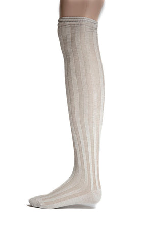 Striped Cotton Stockings in cream