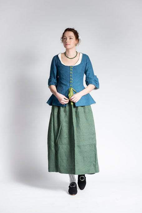 18th Century Women&#39;s Jacket from Samson Historical - Blue Linen Fetching