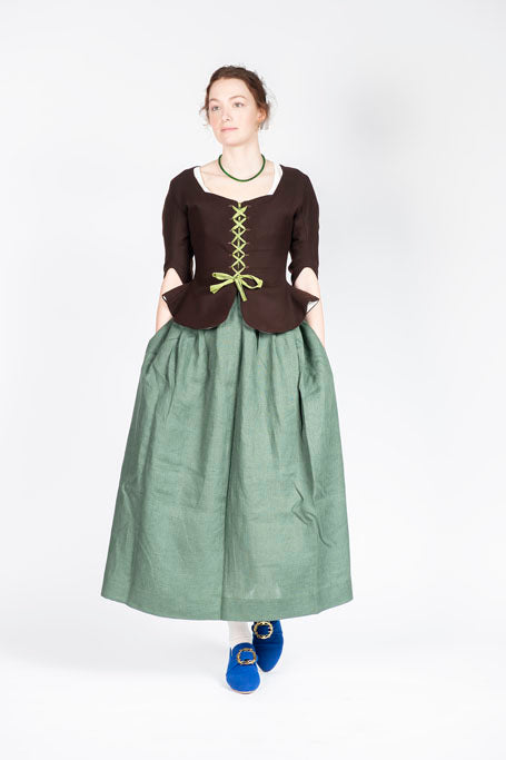 18th Century Women&#39;s Jacket from Samson Historical - Brown Wool Fanfare