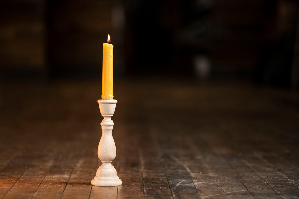 18th Century Natural Wooden Candle Sticks