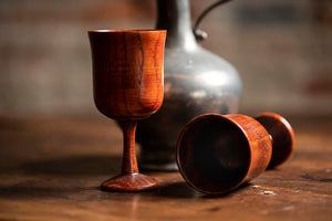 Reproduction 18th Century Wooden Wine Goblets from Samson Historical