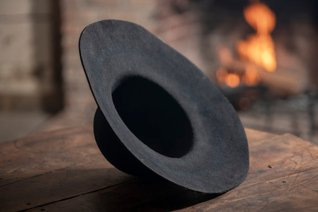 Interior of Round Blocked Wool Hat Blank