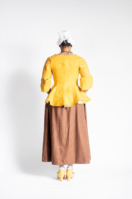 18th Century Women's Jacket from Samson Historical - Yellow Linen Fetching