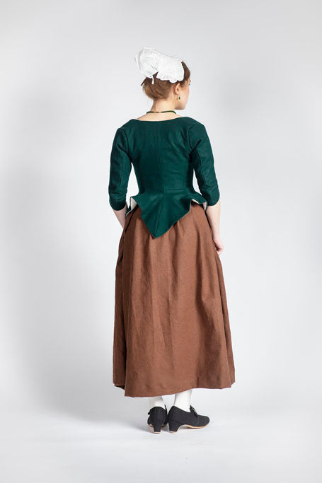 18th Century Women's Jacket from Samson Historical - Green Wool Perky