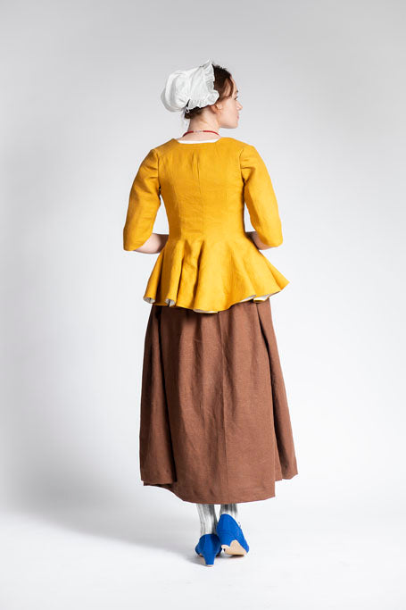 18th Century Women&#39;s Jacket from Samson Historical - Yellow Linen Provincial
