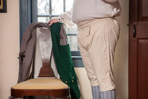 Side view of men's 18th Century Linen Breeches