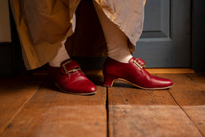 18th Century Buckle Shoes from Samson Historical - Red Leather Charlottes 