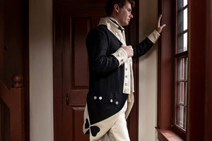 Revolutionary War Regimental Coat with Blue and White Facings