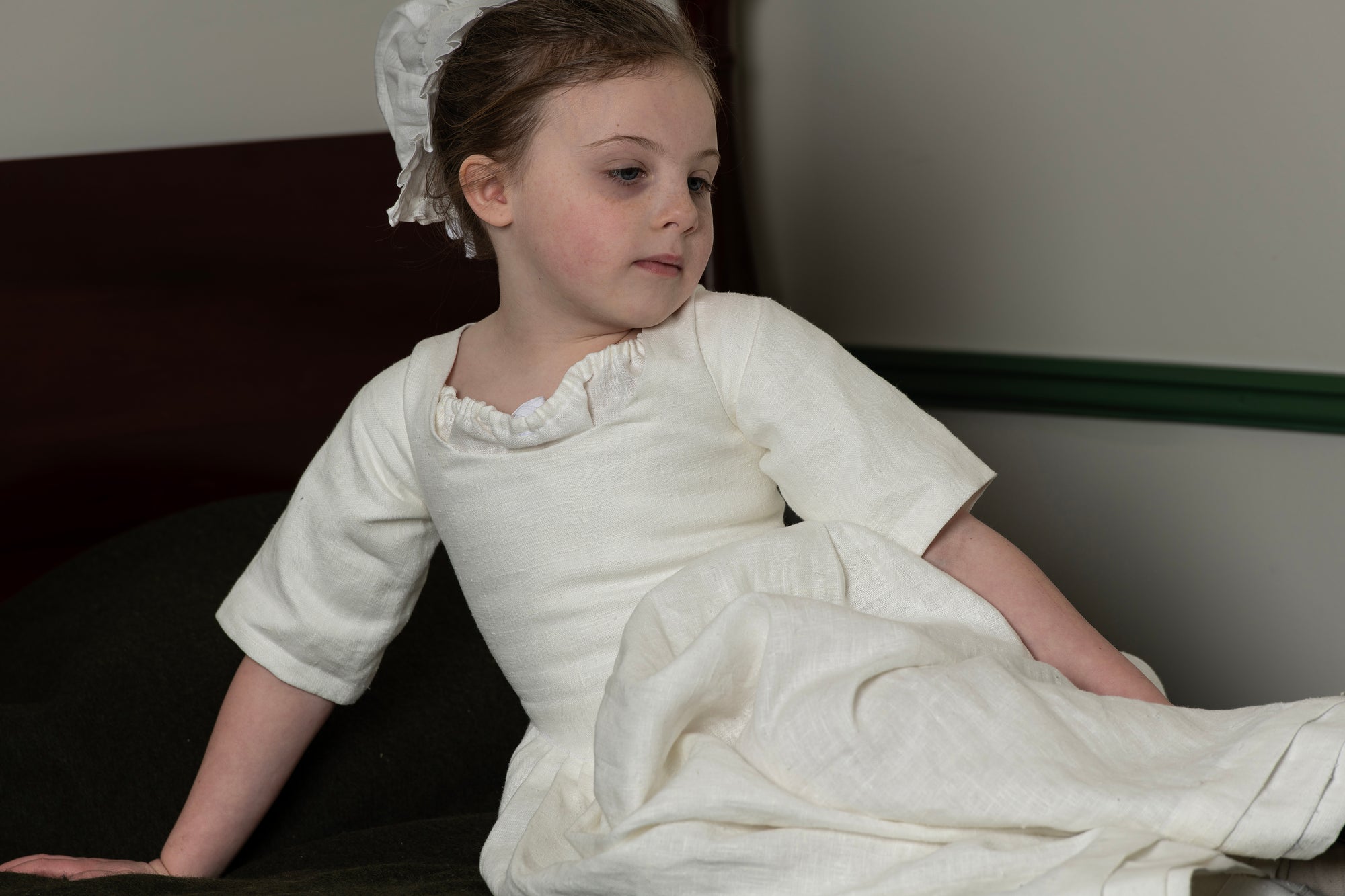 Girls Gown | White Linen Girls Gown | White Linen