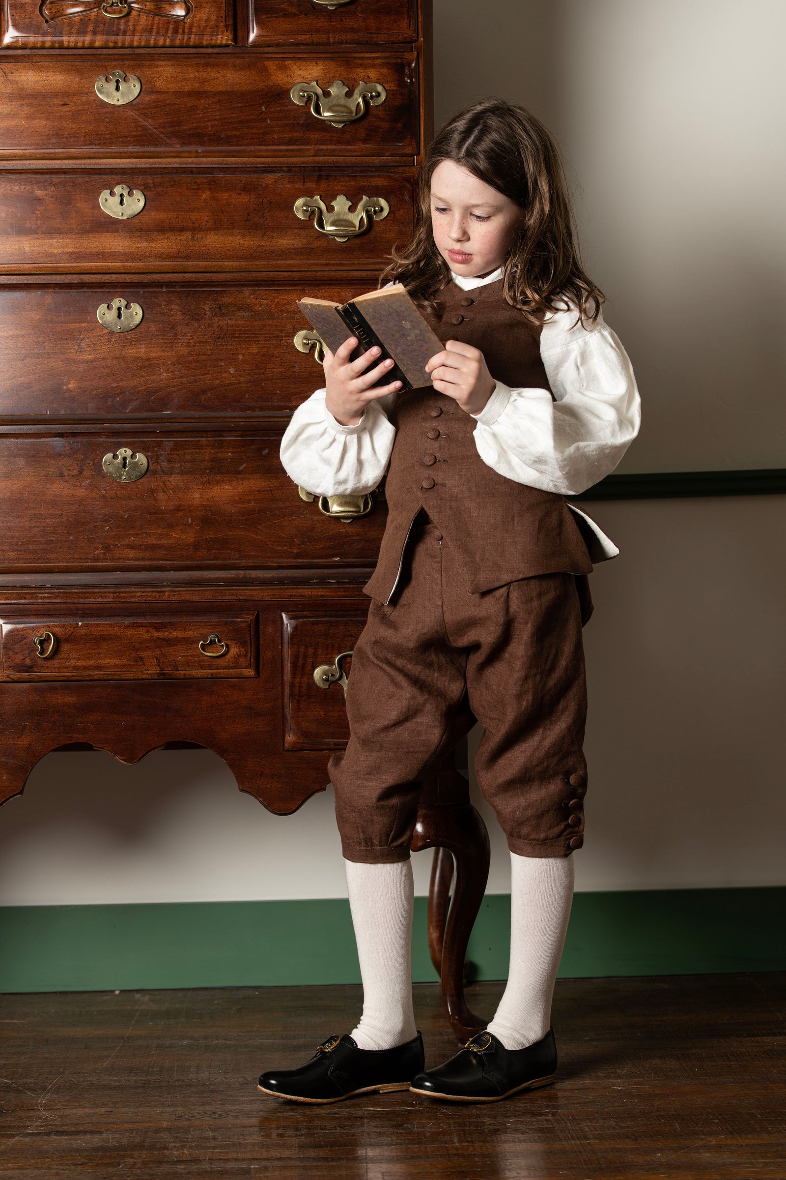 Boys Breeches | Brown Linen