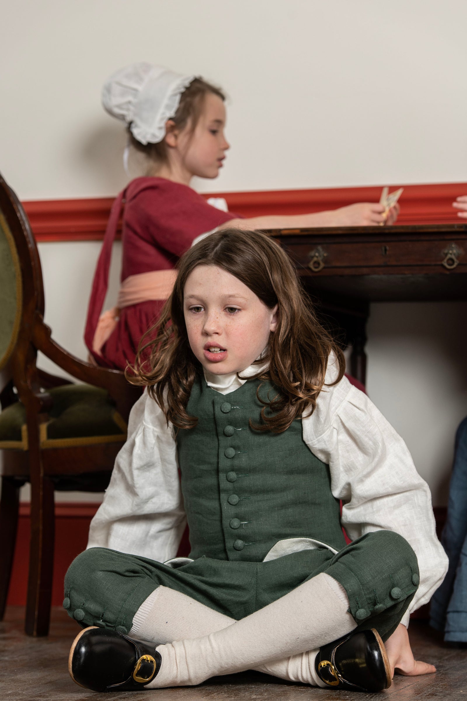 Boys Breeches | Green Linen